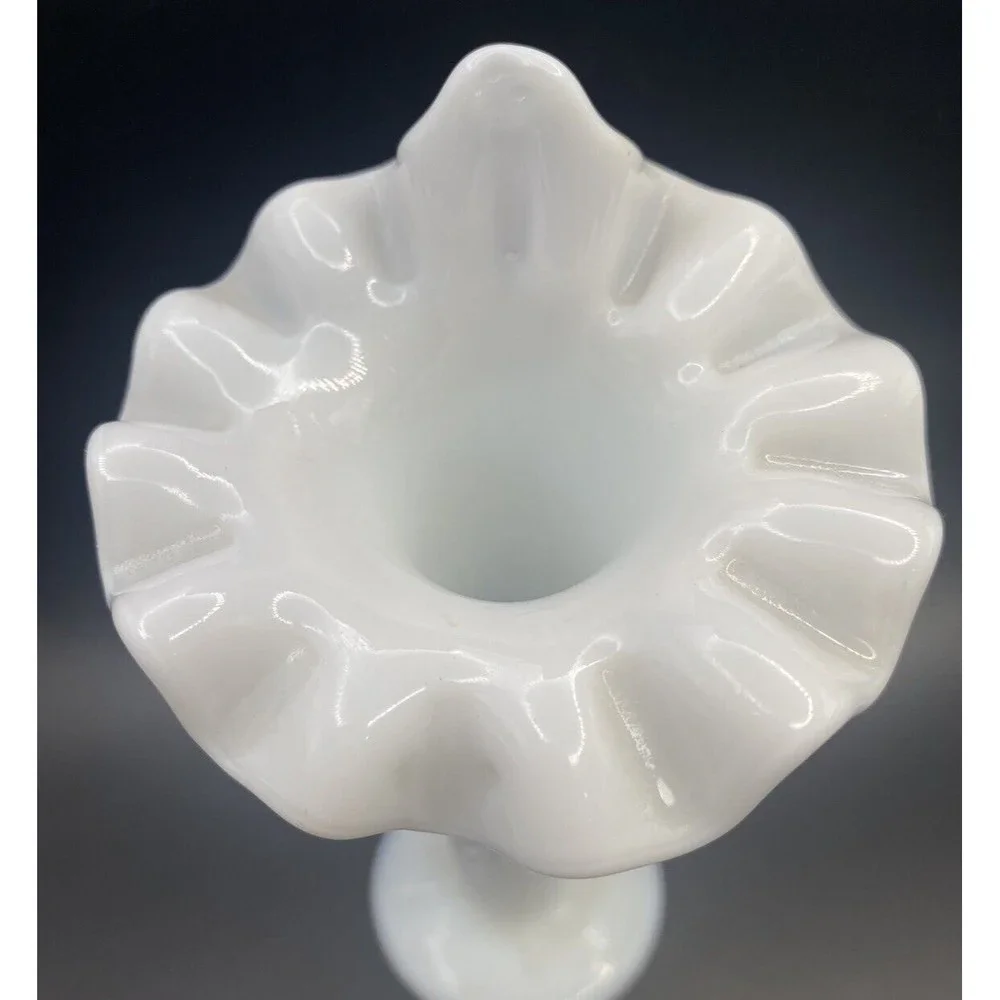 Fenton Hobnail Milkglass Jack In The Pupit Mini Vase 5 Inches